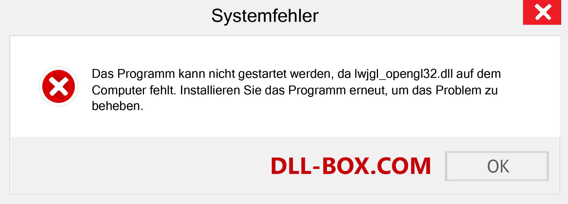 lwjgl_opengl32.dll-Datei fehlt?. Download für Windows 7, 8, 10 - Fix lwjgl_opengl32 dll Missing Error unter Windows, Fotos, Bildern